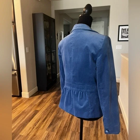 Talbot’s Blue Velvet Military Style Jacket with Structured Fit - Size 8 - Picture 6 of 12